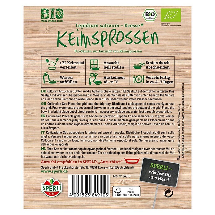 BIO Keimsprossen Kresse