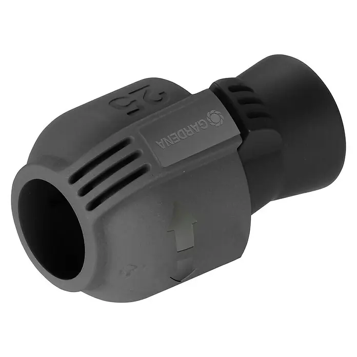 Gardena Sprinklersystem Verbinder - Durchmesser: 25 mm, Größe Anschluss: ¾″ (Innengewinde) - Graues Gardena-Schlauchstück 25 mit Logo. Für eine schnelle und sichere Verbindung von Gartenschläuchen. Hochwertige Verarbeitung für den Außenbereich.