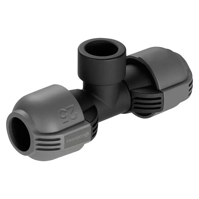 Gardena Sprinklersystem T-Stück - 25 mm, ¾″ (Innengewinde) - Gardena T-Stück für Micro-Drip-System, ideal für die Verbindung von Tropfrohren in der Gartenbewässerung. Zuverlässige Wasserverteilung.