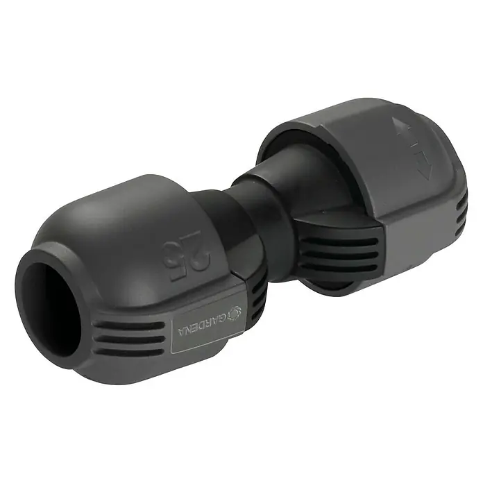 Gardena Sprinklersystem Verbinder - Durchmesser: 25 mm - Gardena 25 mm Verbinder: Zuverlässige Verbindung für Gartenschläuche, einfache Installation, langlebiges Material für den Einsatz im Garten.