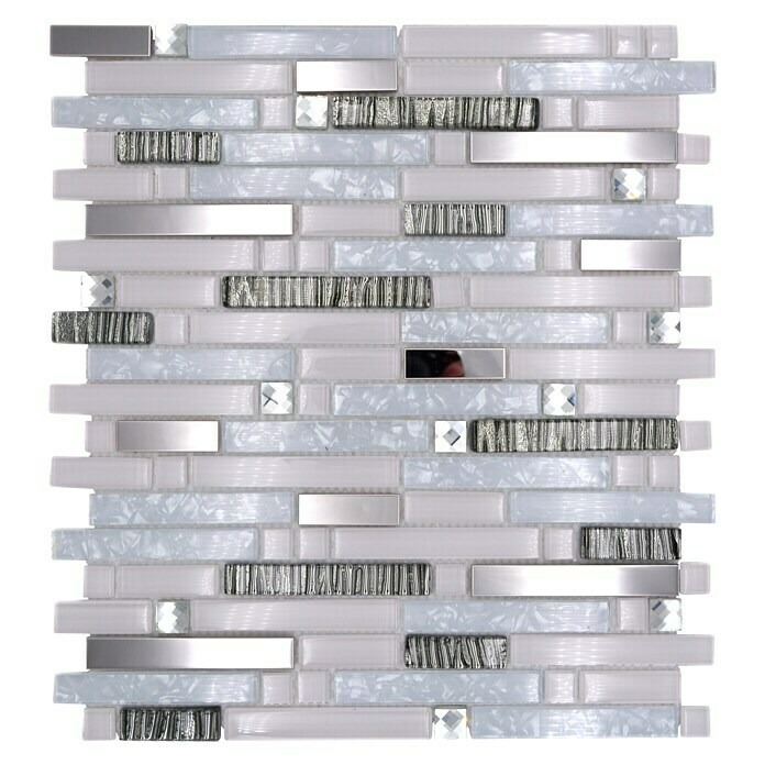 Mozaik pločica Crystal Mix  (29,8 x 33,8 cm, Bijele boje, Sjaj) | BAUHAUS