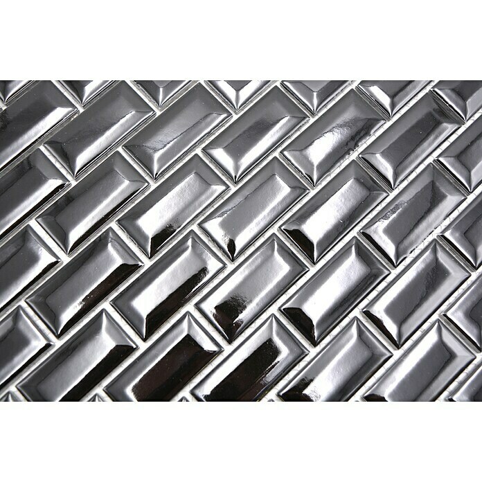 Mozaik pločica Brick Bond Diamond CBB 108  (30 x 30 cm, Crne boje, Sjaj) | BAUHAUS
