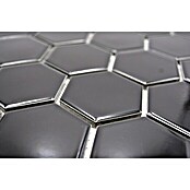 Mosaikfliese Hexagon Uni HX 090 (32,5 x 28,1 cm, Schwarz, Glänzend)