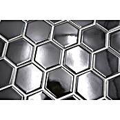 Mozaik pločica Hexagon Uni HX 090  (32,5 x 28,1 cm, Crne boje, Sjaj) | BAUHAUS
