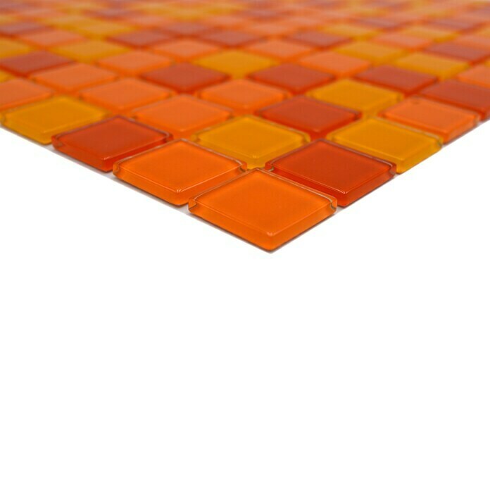 Mozaik pločica Quadrat Crystal Mix CM 4523  (32,7 x 30,2 cm, Žuto-narančasto-crveno, Sjaj) | BAUHAUS