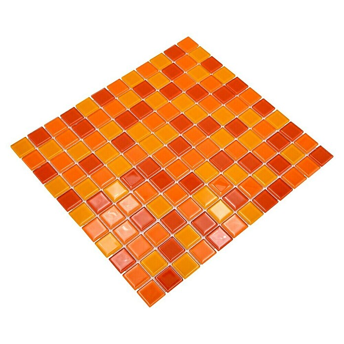 Mozaik pločica Quadrat Crystal Mix CM 4523  (32,7 x 30,2 cm, Žuto-narančasto-crveno, Sjaj) | BAUHAUS