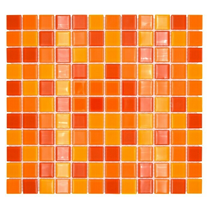 Mozaik pločica Quadrat Crystal Mix CM 4523  (32,7 x 30,2 cm, Žuto-narančasto-crveno, Sjaj) | BAUHAUS