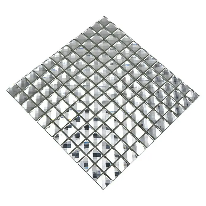 Mosaikfliese Quadrat Crystal XCM SV829 - 30 x 30 cm, Weiß, Glänzend - Quadratische, silberne Mosaikfliese, ideal für stilvolle Akzente in jedem Raum. Die glänzende Oberfläche reflektiert das Licht und sorgt für ein edles Ambiente.