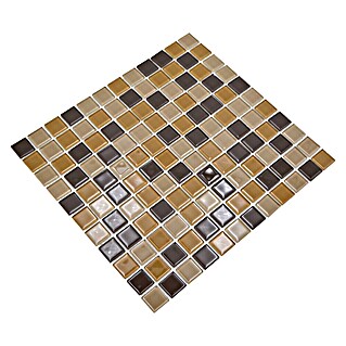 Mozaik pločica Quadrat Crystal Mix CM 4555 (32,7 x 30,2 cm, Smeđa-narančasta-bež, Sjaj)