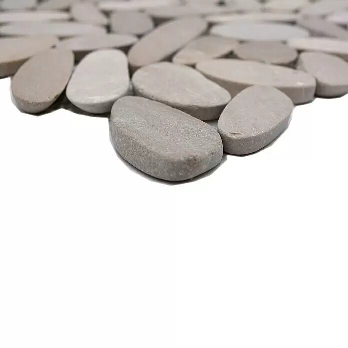 Mosaikfliese Kiesel Uni XKS IN10 - 30,5 x 30,5 cm, Beige, Matt - Detailaufnahme