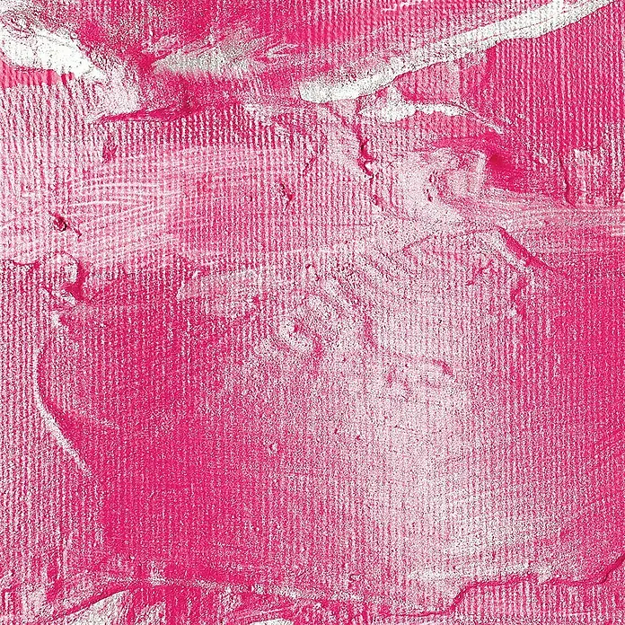 Liquitex Basics Irisierendes Medium - 250 ml, Transparent - Nahaufnahme einer Leinwand mit dicker, rosa Farbe und silbernen Akzenten, die eine strukturierte, künstlerische Oberfläche zeigt.
