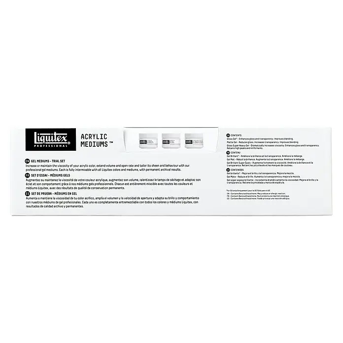 Liquitex Professional Malmittel-Set - 3 Stk., 100 ml, Transparent - Liquitex Acrylic Mediums Trial Set: Erhöhe die Viskosität und gestalte Glanz und Verhalten deiner Farben mit diesem Gel Medium Set.