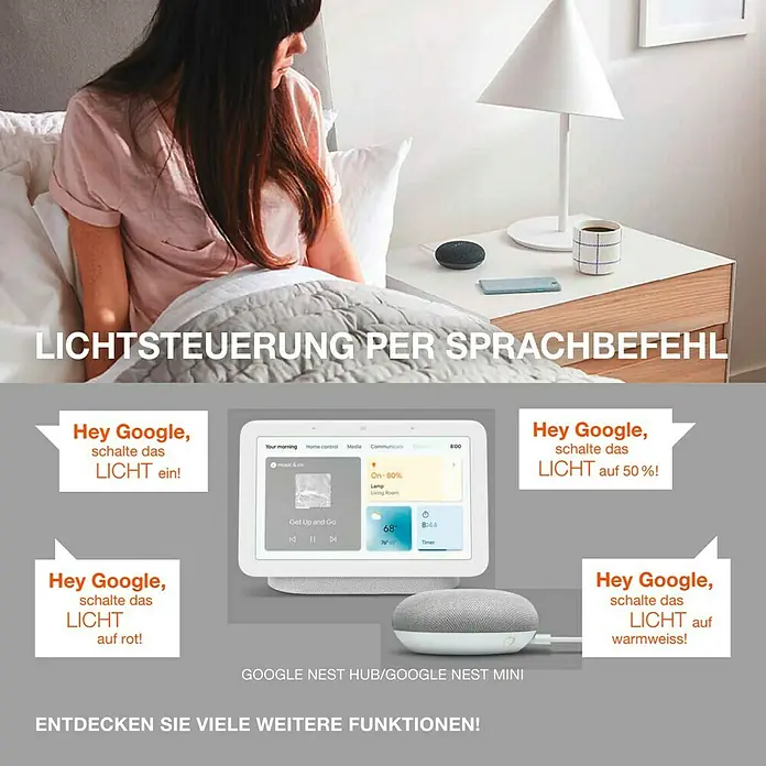 Ledvance Smart+ WiFi LED-Panel Planon Frameless - 36 W, L x B x H: 30 x 30 x 6,9 cm, Weiß, RGBW - Lichtsteuerung per Sprachbefehl mit Google Nest Hub und Google Nest Mini für ein smartes Zuhause.
