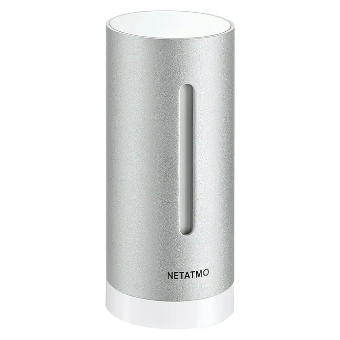 Netatmo Higrómetro módulo interior adicional - Funciona con pilas, Plateado, Ø x Al: 4,5 x 15,5 cm - El módulo interior adicional Netatmo: Un diseño cilíndrico con ranura, para datos meteorológicos precisos que mejoran tu hogar inteligente.