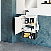 Riva Conjunto de mueble de baño Indus (Ancho total del mueble de baño: 45,3 cm, Blanco, Negro, Brillante, 3 pzs.) | BAUHAUS