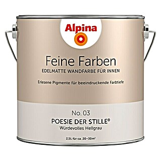 Alpina Wandfarbe Feine Farben (2,5 l, Poesie der Stille, No. 03 - Würdevolles Hellgrau, Matt, Konservierungsmittelfrei)