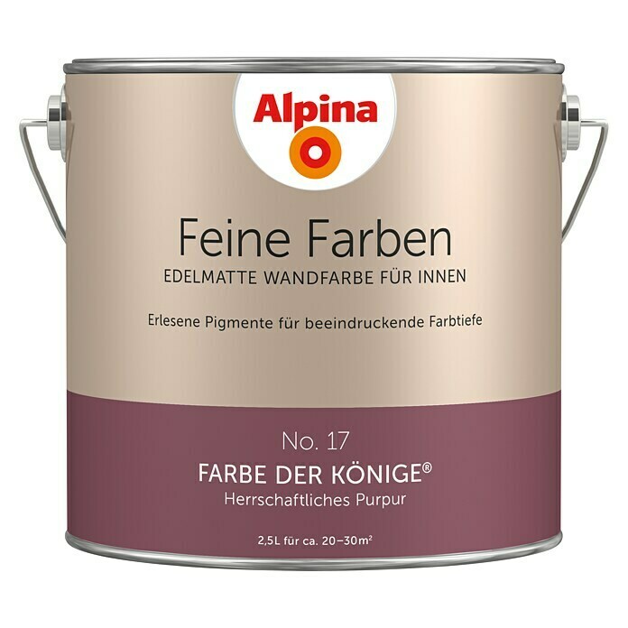 Alpina Wandfarbe Farbe der Könige (2,5 l, Farbe der Könige, No. 17 - Herrschaftliches Purpur, Matt)