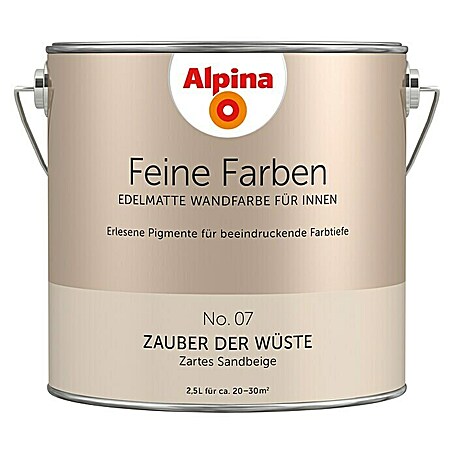 Alpina Wandfarbe Feine Farben (2,5 l, Zauber der Wüste, No. 07 - Zartes Sandbeige, Matt, Konservierungsmittelfrei)