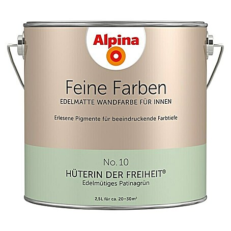 Alpina Wandfarbe Feine Farben (2,5 l, Hüterin der Freiheit, No. 10 - Edelmütiges Patinagrün, Matt, Konservierungsmittelfrei)