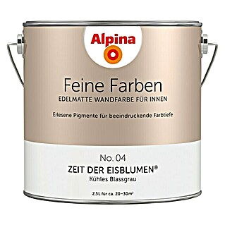 Alpina Wandfarbe Feine Farben (2,5 l, Zeit der Eisblumen, No. 04 - Kühles Blassgrau, Matt)