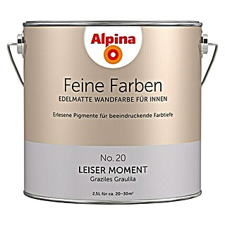 Alpina Wandfarbe Feine Farben (2,5 l, Leiser Moment, No. 20 - Graziles Graulila, Matt)