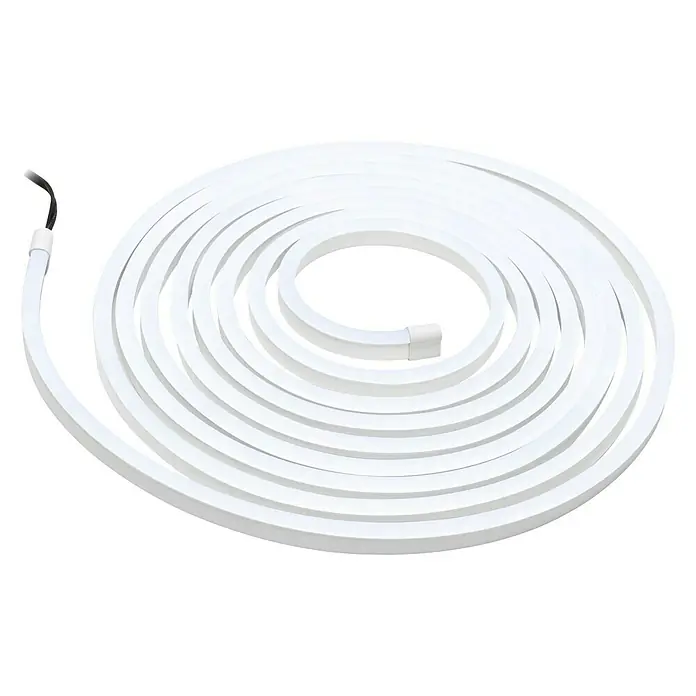 Paulmann LED-Band Simpled Outdoor - Länge: 5 m, Lichtfarbe: Tageslichtweiß, 20 W, 2.100 lm - Weißes LED-Neon Flex Seil Licht auf schwarzem Hintergrund. Ideal für Dekorations- und Beleuchtungszwecke.