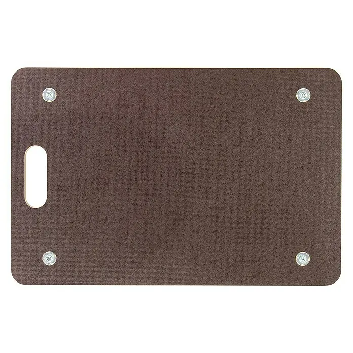 Wagner System Base con ruedas Cargo Professional - L x An x Al: 59 x 39 x 12 cm, Capacidad de carga: 500 kg, Plástico - Tabla de cortar marrón con asa y cuatro pies plateados para cortar y servir alimentos de forma segura.