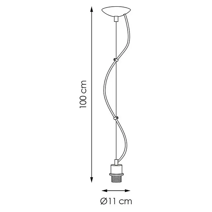 Home Sweet Home Pendelleuchte rund Basic Deluxe - Höhe: 100 cm - Abbildung einer 100 cm langen Pendelleuchte mit einem Durchmesser von 11 cm, ideal für moderne Innenräume.