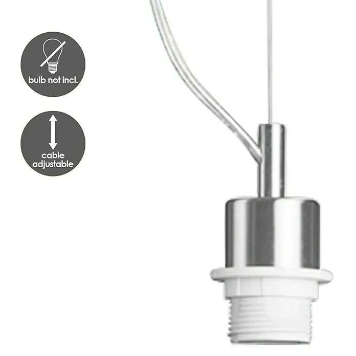 Home Sweet Home Pendelleuchte rund Basic Deluxe - Höhe: 100 cm - Nahaufnahme einer Leuchte mit verstellbarem Kabel, ohne Glühbirne. Perfekt für individuelle Beleuchtungslösungen.