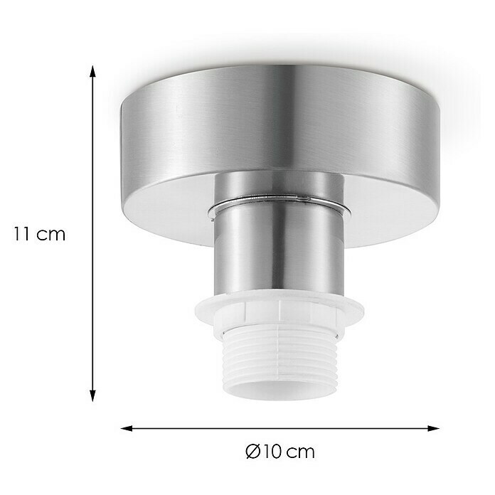 Home Sweet Home Plafondlamp (60 W, Kleur: Mat staal, Ø x h: 11 x 10 cm)
