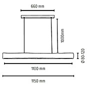 Spotlight LED-Pendelleuchte Lukas (33 W, Braun/Gebeizte Kiefer, 115 cm) | BAUHAUS