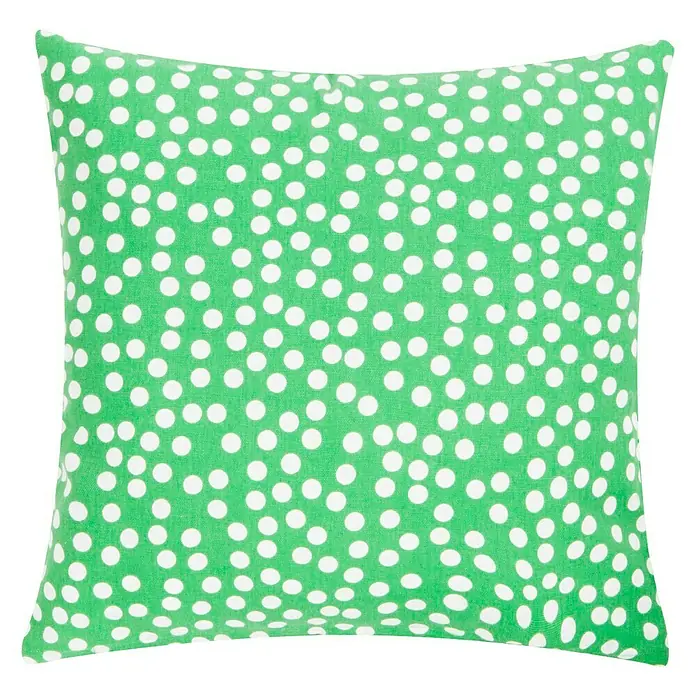 Kissen Allover Dots - Grün/Weiß, 45 x 45 cm, 100 % Baumwolle - Ein grünes Kissen mit weißen Punkten. Dieses dekorative Kissen ist ein stilvoller Akzent für jedes Zuhause und bietet Komfort und ein frisches Design.