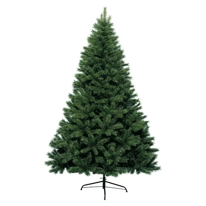 Künstlicher Weihnachtsbaum Canada Spruce - Höhe: 180 cm, Grün, Standfuß - Ein künstlicher Weihnachtsbaum mit dunkelgrünen Nadeln und einem schwarzen Ständer, ideal für festliche Dekorationen im Innenbereich.