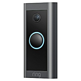 Ring Türklingel mit Kamera Doorbell Wired (Schwarz, 1.920 x 1.080 Pixel (Full HD), 2,24 x 4,57 x 10,1 cm, Smarte Steuerung: Ring App)