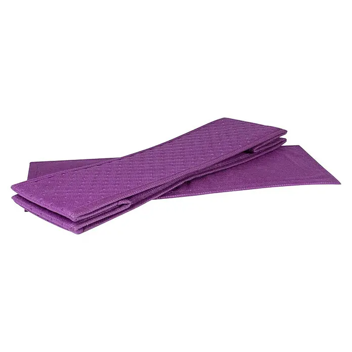 Organizador acolchado - 1 cajón, Lila - Primer plano de un cojín de asiento púrpura texturizado que está doblado y presentado sobre un fondo negro.