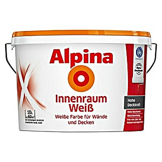 Alpina Wandfarbe Innenraumweiß (Weiß, 10 l, Matt, Konservierungsmittelfrei)
