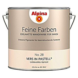 Alpina Wandfarbe Vers in Pastell (2,5 l, Vers in Pastell, No. 28 - Liebevolles Apricot, Matt, Konservierungsmittelfrei)