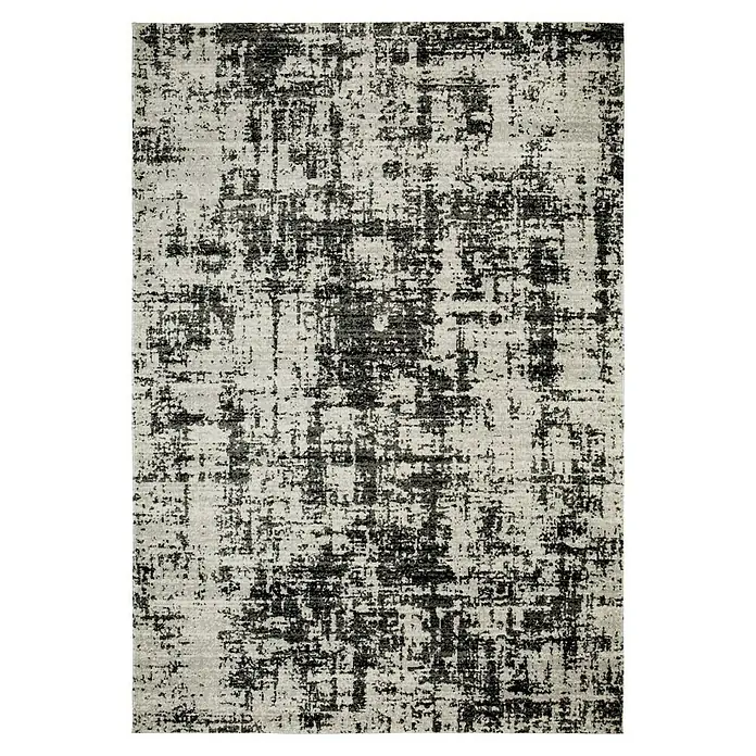 Outdoor-Teppich Bonnie - Anthrazit, 170 x 120 cm, 100 % Polypropylen - Ein grauer Teppich mit abstraktem, dunklem Muster, das eine moderne und stilvolle Note verleiht. Perfekt für jedes Wohnambiente.