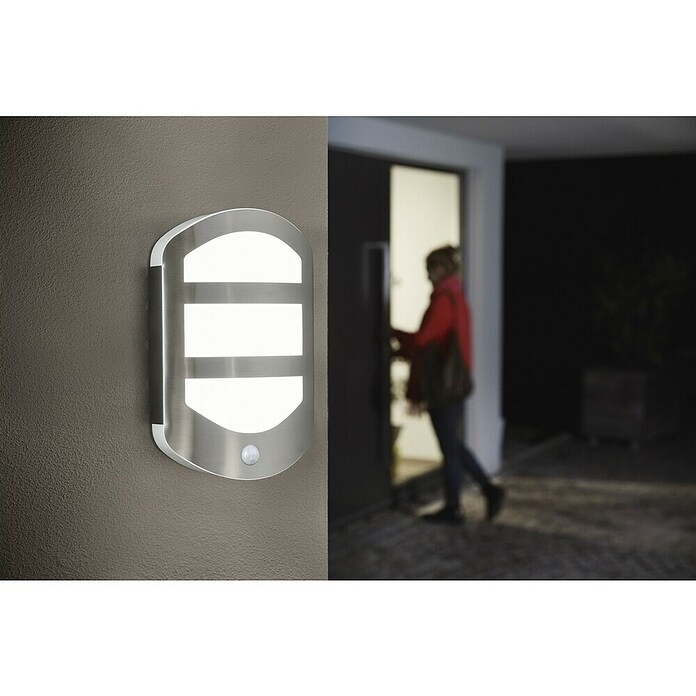 Ledvance LED-Außenwandleuchte Endura (12,5 W, 180 x 60 x 283 mm, Edelstahl, IP44, Mit Bewegungssensor) | BAUHAUS