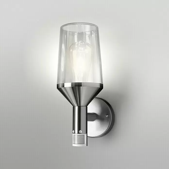 Ledvance LED-Außenwandleuchte - 161 x 12 x 305 cm, Edelstahl, IP44, Mit Sensor - Stimmungsaufnahme