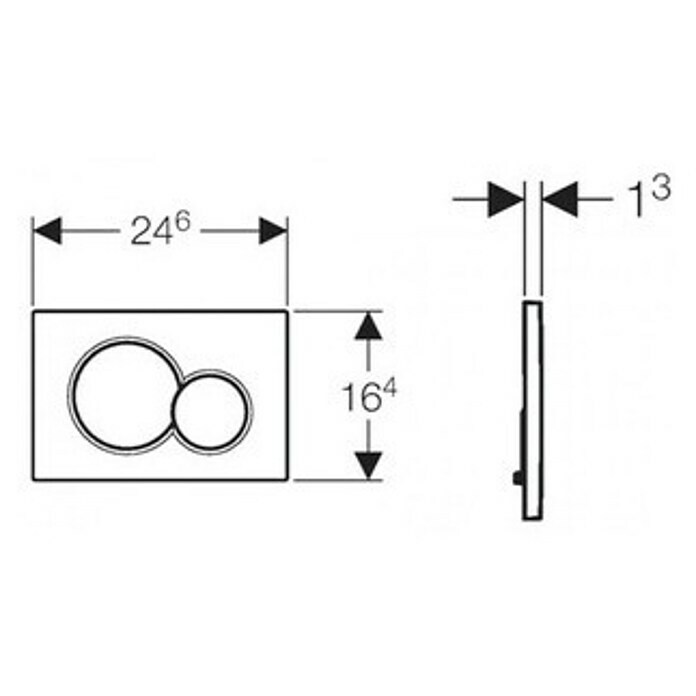 Geberit Betätigungsplatte Sigma 01Weiß, 2-Mengen-Spülung Sketch