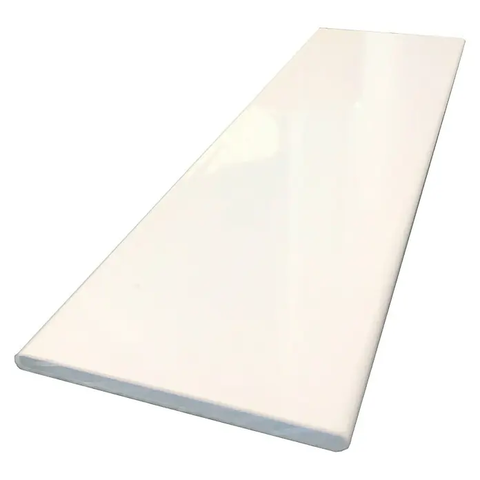 Solid Elements Perfil de marco para ventana - Ancho: 50 mm, Específico para: Ventana de aluminio/Puertas de balcones, Aluminio, Blanco - Repisa de ventana de plástico blanco con superficie brillante. Ideal para espacios interiores, creando un aspecto moderno y para plantas.