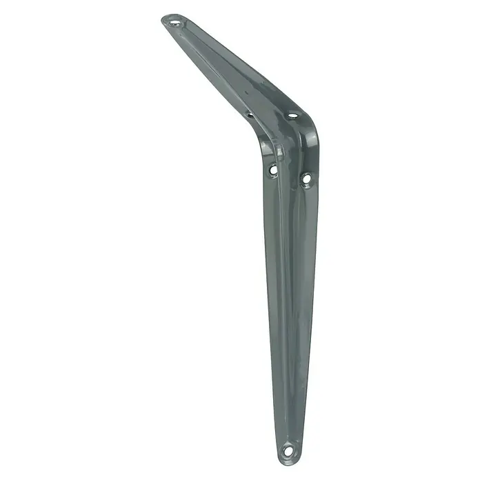 Stabilit Escuadra de pared - L x An x Al: 200 x 40 x 250 mm, Carga soportada: 30 kg, Acero - Soporte de estante de metal lacado gris con orificios de montaje para fijación a la pared. Para estantes estables.
