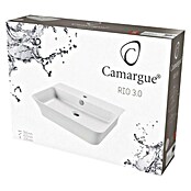 Camargue Rio Umivalnik 3.0  (55,5 x 41 cm, Brez posebne glazure, Odprtina za armaturo: Sredina, S prelivom, Bele barve) | 3940 - Waschtische QM | DBBB - Keramik QM | DBB - Keramik | DB - Keramik/Wannen | D - Sanitär | BAUHAUS
