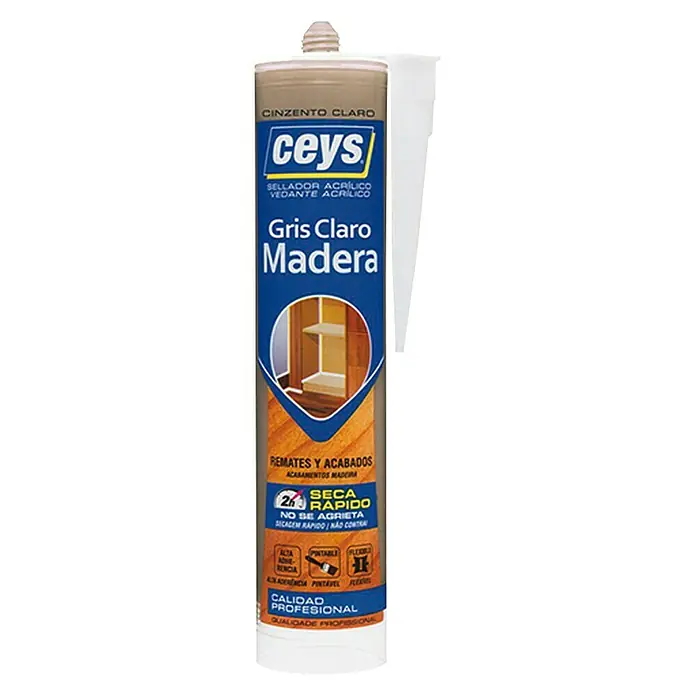 Ceys Cola blanca acrílico - 280 ml, Gris claro - Sellador acrílico gris Ceys para madera, ideal para sellar y resultados profesionales en carpintería.
