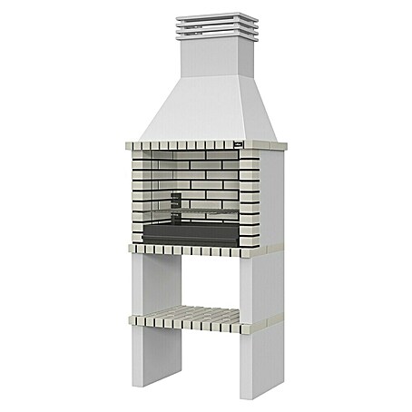 Collippo Alvor Barbacoa de obra (An x Pr x Al: 86 x 47 x 224 cm, Superficie parrilla: 64 x 38 cm, Hormigón, Gris)