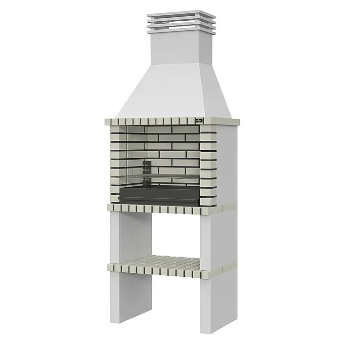 Collippo Barbacoa de obra Alvor con fregadero - An x Pr x Al: 167 x 47 x 224 cm, Superficie parrilla: 64 x 38 cm, Gris - Una elegante barbacoa de ladrillo con estantes para una parrilla óptima al aire libre. La barbacoa es perfecta para fiestas en el jardín.