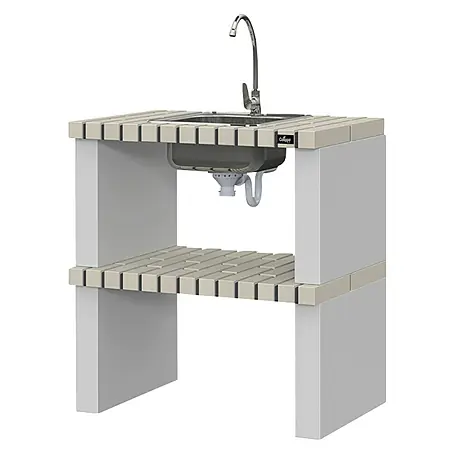 Collippo Alvor Mesa de barbacoa con fregadero para barbacoa