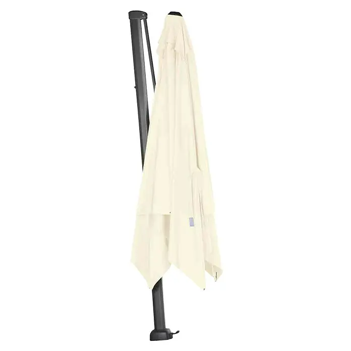 Siena Garden Ampelschirm Sunset N+ - Ecru, Bespannungsmaß (L x B): 300 x 300 cm - Geschlossener Gartenschirm mit einem beigen Schirmstoff und einem robusten, dunklen Ständer. Ideal für Sonnenschutz im Außenbereich.