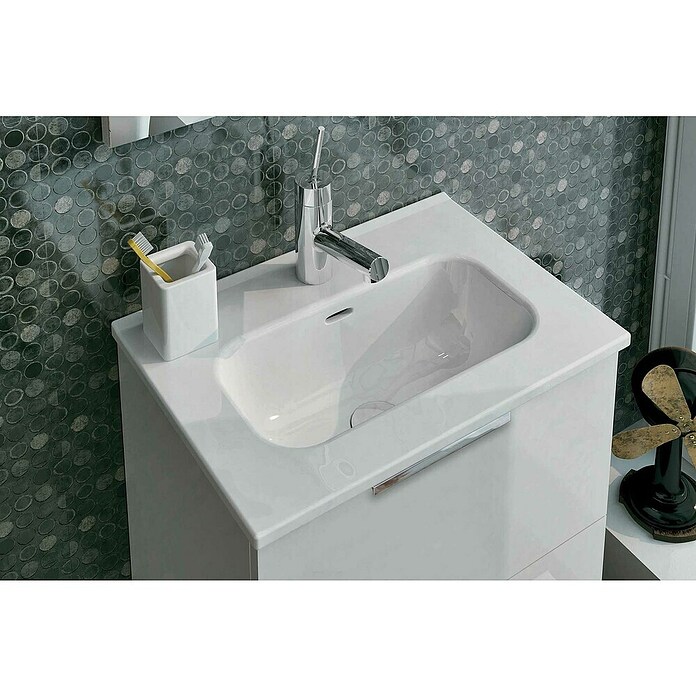 Badmeubelset (51,5 cm, 2-delig, Wit, Hoogglans)